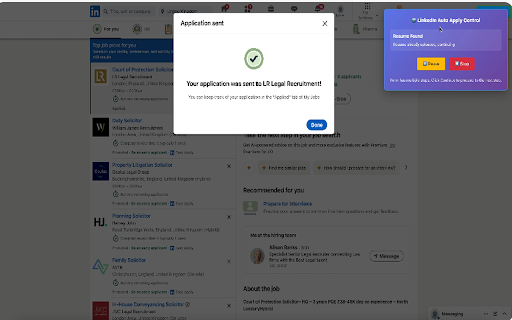 LinkedIn Agent Auto Apply  from Chrome web store to be run with OffiDocs Chromium online