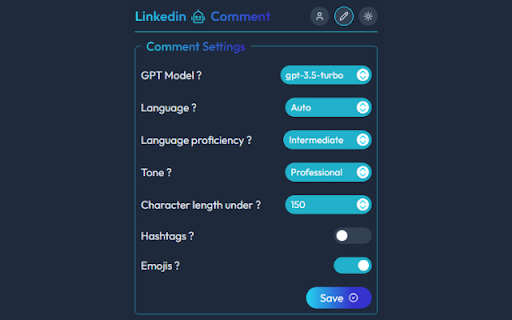 LinkedIn AI Comment  from Chrome web store to be run with OffiDocs Chromium online