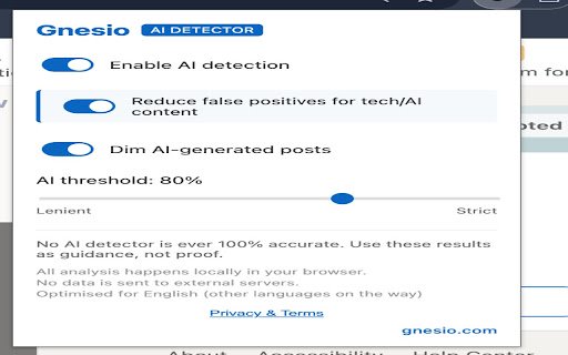 LinkedIn AI Content Police  from Chrome web store to be run with OffiDocs Chromium online