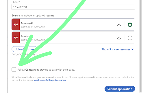 LinkedIn Easy Apply Without Follow  from Chrome web store to be run with OffiDocs Chromium online