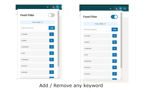 LinkedIn Feed Filter  from Chrome web store to be run with OffiDocs Chromium online