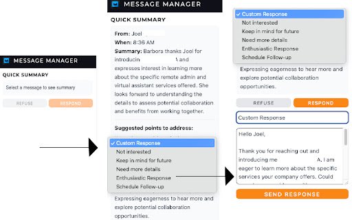 LinkedIn Message Manager  from Chrome web store to be run with OffiDocs Chromium online