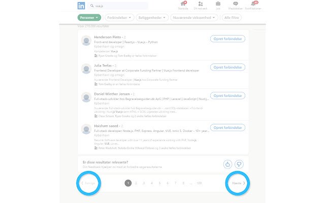 LinkedIn, Next and Previous shortcuts  from Chrome web store to be run with OffiDocs Chromium online