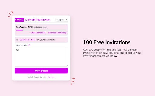 LinkedIn Page Inviter by SimpleLi  from Chrome web store to be run with OffiDocs Chromium online