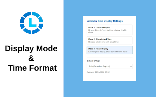LinkedIn Post Time  from Chrome web store to be run with OffiDocs Chromium online