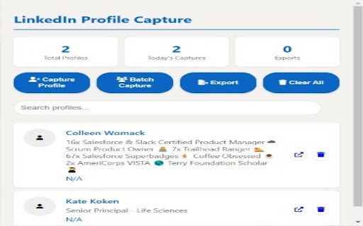LinkedIn Profile Capture  from Chrome web store to be run with OffiDocs Chromium online