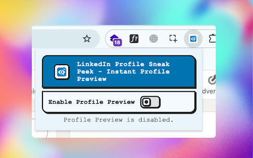 LinkedIn Profile Sneak Peek Instant profile preview on hover  from Chrome web store to be run with OffiDocs Chromium online