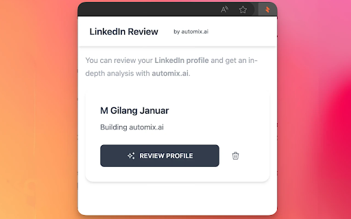 LinkedIn Review by automix.ai  from Chrome web store to be run with OffiDocs Chromium online