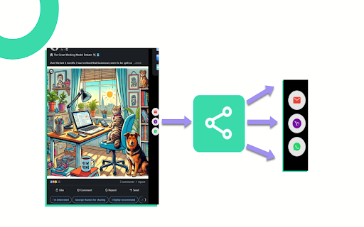 LinkedIn Share  from Chrome web store to be run with OffiDocs Chromium online