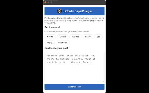 LinkedIn Supercharger  from Chrome web store to be run with OffiDocs Chromium online