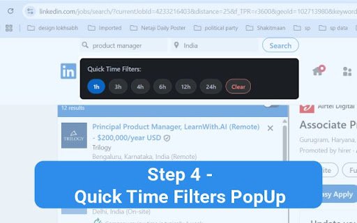 LinkedIn Time Filter  from Chrome web store to be run with OffiDocs Chromium online