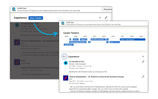 LinkedIn Timeline Extension  from Chrome web store to be run with OffiDocs Chromium online