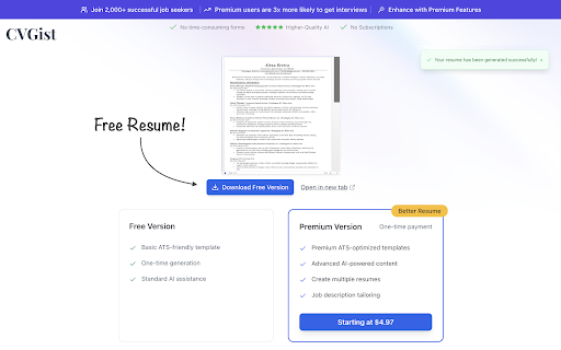 LinkedIn to Resume, by CVGist  from Chrome web store to be run with OffiDocs Chromium online