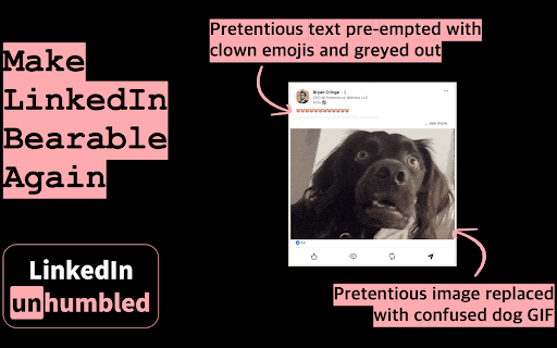 LinkedIn unhumbled  from Chrome web store to be run with OffiDocs Chromium online