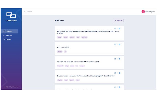 Linkeeper Chrome Extension  from Chrome web store to be run with OffiDocs Chromium online