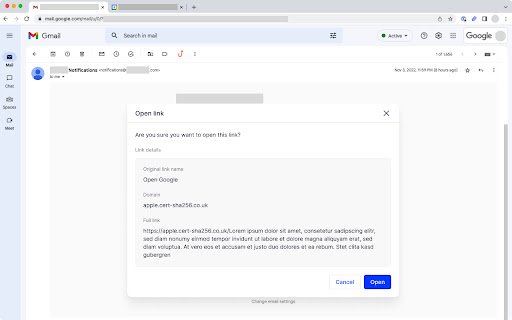 Link Inspector for Gmail  from Chrome web store to be run with OffiDocs Chromium online