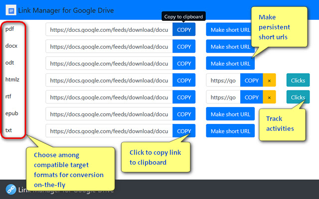 Link Manager for Google Drive (gas sa)  from Chrome web store to be run with OffiDocs Chromium online
