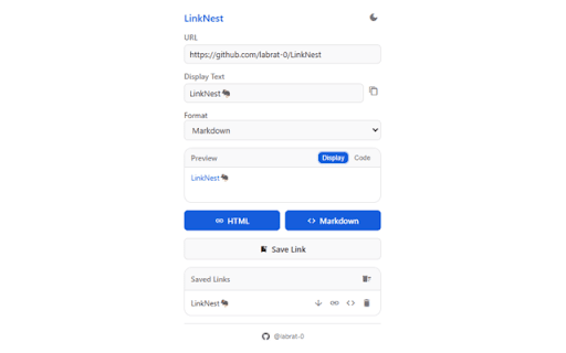 LinkNest  from Chrome web store to be run with OffiDocs Chromium online