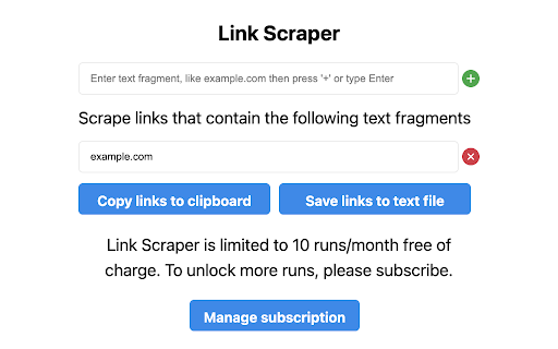 Link Scraper  from Chrome web store to be run with OffiDocs Chromium online