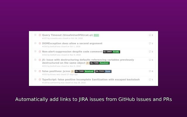 يتم تشغيل روابط GitHub Jira من متجر Chrome الإلكتروني مع OffiDocs Chromium عبر الإنترنت