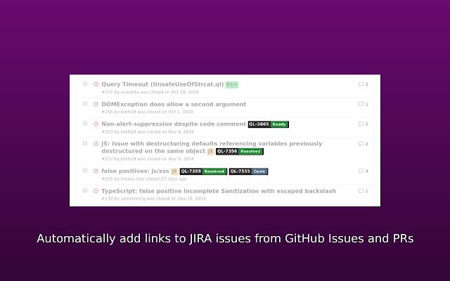 Links para o GitHub Jira da Chrome Web Store para serem executados com o OffiDocs Chromium online