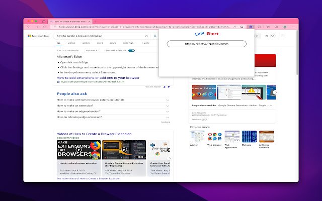 Chrome ウェブストアからの LinkShort を OffiDocs Chromium オンラインで実行する