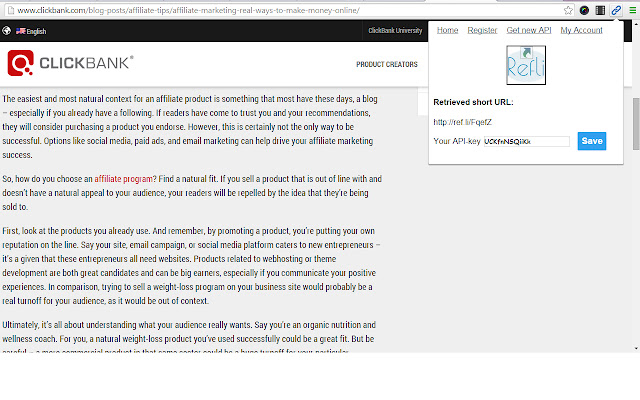 Link Shortner eeb.me  from Chrome web store to be run with OffiDocs Chromium online