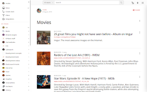 Linkstacks  from Chrome web store to be run with OffiDocs Chromium online