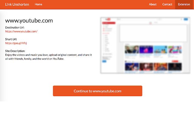 Link Unshortener  from Chrome web store to be run with OffiDocs Chromium online