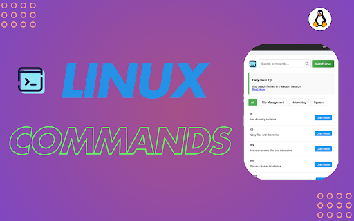 Linux Commands Basic Cheatsheet  from Chrome web store to be run with OffiDocs Chromium online