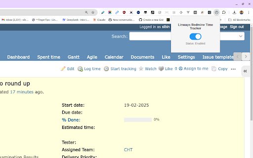 Linways Redmine Time Tracker  from Chrome web store to be run with OffiDocs Chromium online