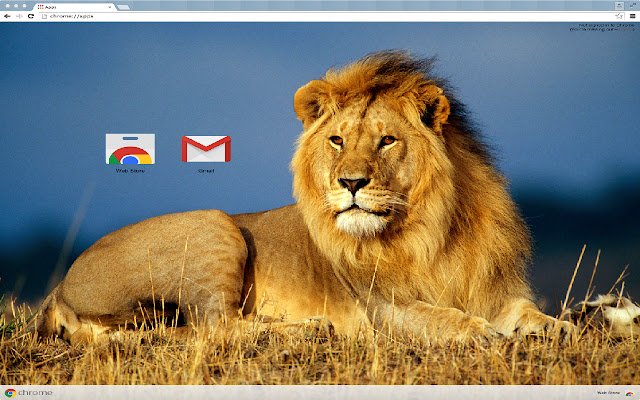 Chủ đề Sư tử từ cửa hàng Chrome trực tuyến sẽ được chạy với OffiDocs Chromium trực tuyến