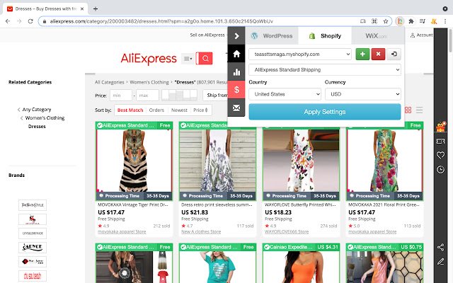 List2Run Aliexpress Dropshiping dari toko web Chrome untuk dijalankan dengan OffiDocs Chromium online