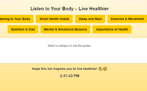 Listen to Your Body  from Chrome web store to be run with OffiDocs Chromium online