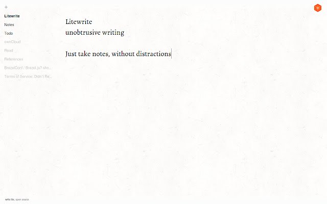 Litewrite  from Chrome web store to be run with OffiDocs Chromium online