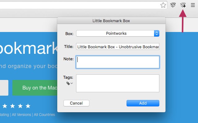 Little Bookmark Box قم بالتعديل والإضافة من متجر Chrome الإلكتروني ليتم تشغيله باستخدام OffiDocs Chromium عبر الإنترنت