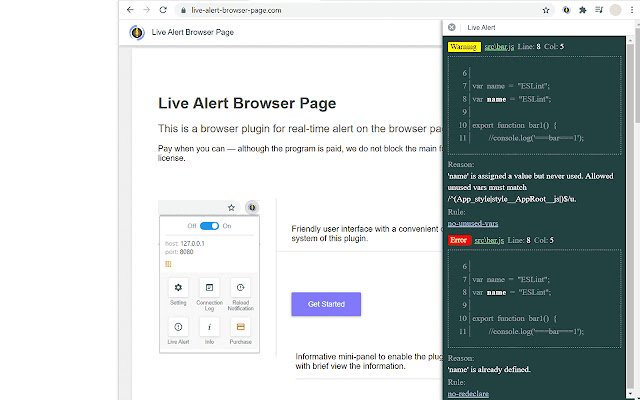 Page du navigateur d'alertes en direct de la boutique en ligne Chrome à exécuter avec OffiDocs Chromium en ligne