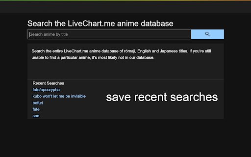 Livechart+  from Chrome web store to be run with OffiDocs Chromium online