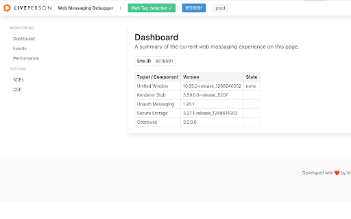 LivePerson Web Messaging Debugger from Chrome web store to be run with OffiDocs Chromium online LivePerson Web Messaging Debugger from Chrome web store to be run with OffiDocs Chromium online