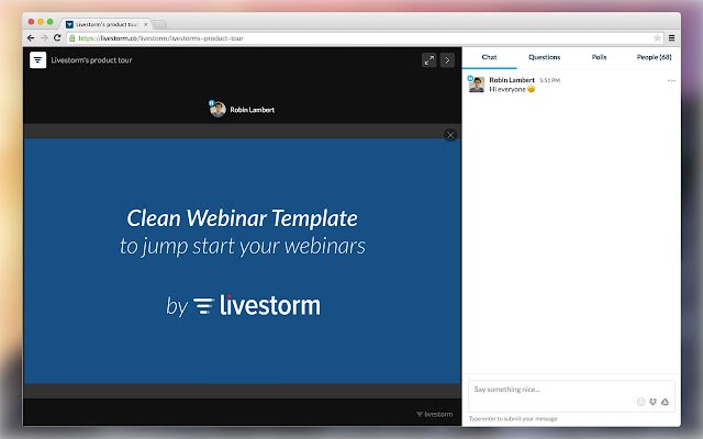 Compartilhamento de tela Livestorm da Chrome Web Store para ser executado com OffiDocs Chromium online