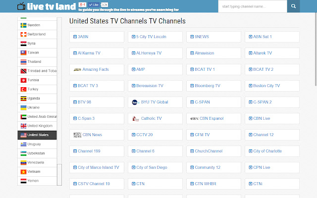 Live-TV-Land Sehen Sie sich Live-TV-Streams aus dem Chrome-Webshop an, die mit OffiDocs Chromium online ausgeführt werden
