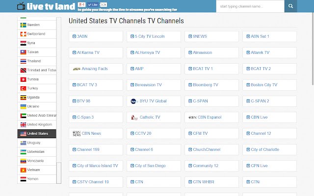 TV Langsung Land Tonton Streaming TV Langsung dari toko web Chrome untuk dijalankan dengan OffiDocs Chromium online