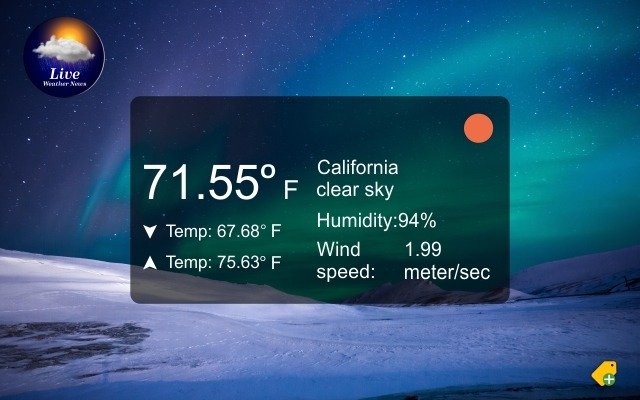 Live Weather Report dal Chrome Web Store da eseguire con OffiDocs Chromium online