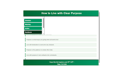 Live with Clear Purpose from Chrome web store to be run with OffiDocs Chromium online Live with Clear Purpose from Chrome web store to be run with OffiDocs Chromium online