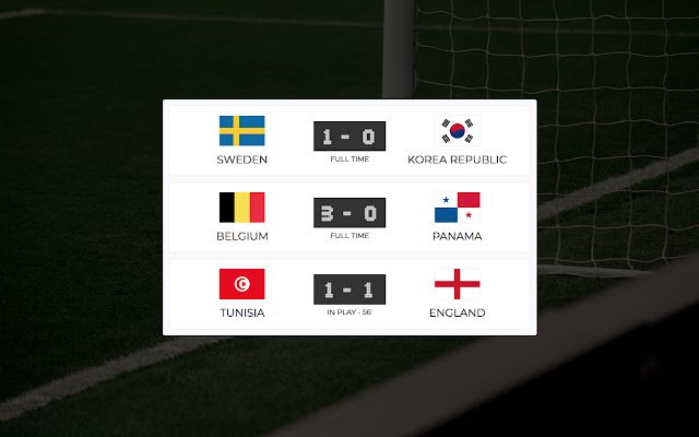 برنامه‌ها و امتیازات جام جهانی 2018 زنده از فروشگاه وب Chrome با OffiDocs Chromium به صورت آنلاین اجرا می‌شود