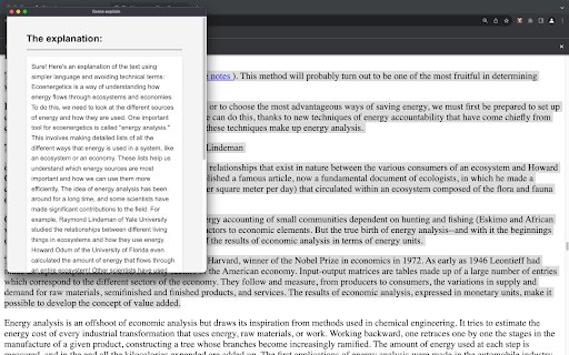 llama explain  from Chrome web store to be run with OffiDocs Chromium online