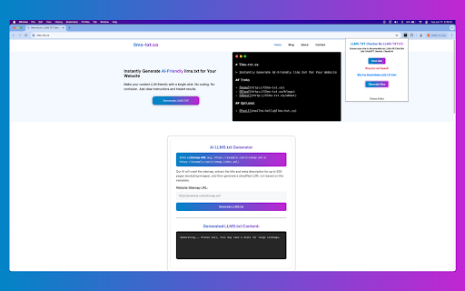 LLMS.TXT Checker By LLMS TXT.CO  from Chrome web store to be run with OffiDocs Chromium online