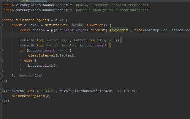 Load All Youtube Replies  from Chrome web store to be run with OffiDocs Chromium online