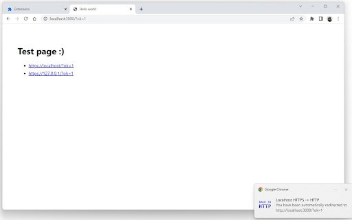 Localhost HTTPS> HTTP  from Chrome web store to be run with OffiDocs Chromium online