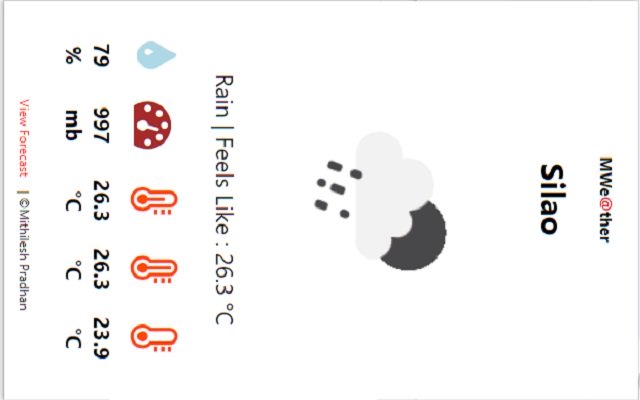 Local Weather Plugin  from Chrome web store to be run with OffiDocs Chromium online